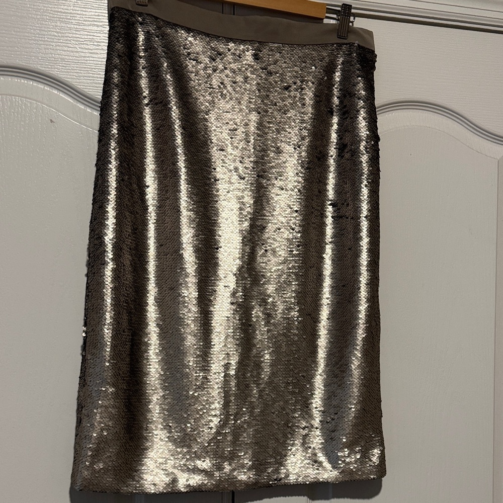 Banana Republic Shimmering Silver Pencil Skirt